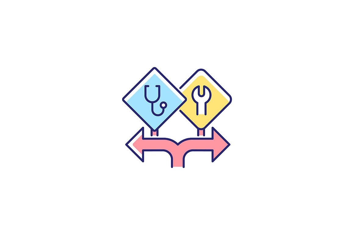 Feminism symbols light and dark theme RGB color icons set