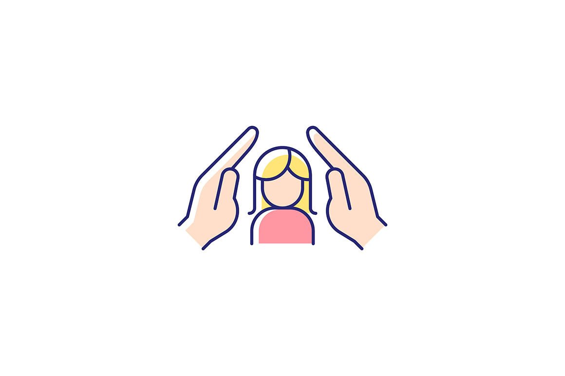 Feminism symbols light and dark theme RGB color icons set