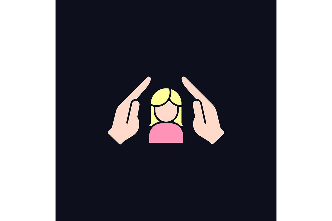 Feminism symbols light and dark theme RGB color icons set
