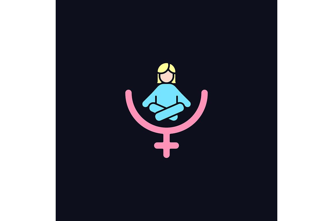 Feminism symbols light and dark theme RGB color icons set