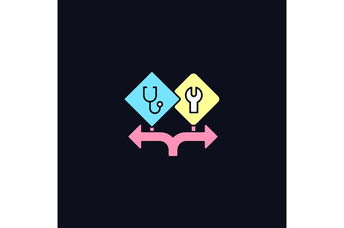 Feminism symbols light and dark theme RGB color icons set