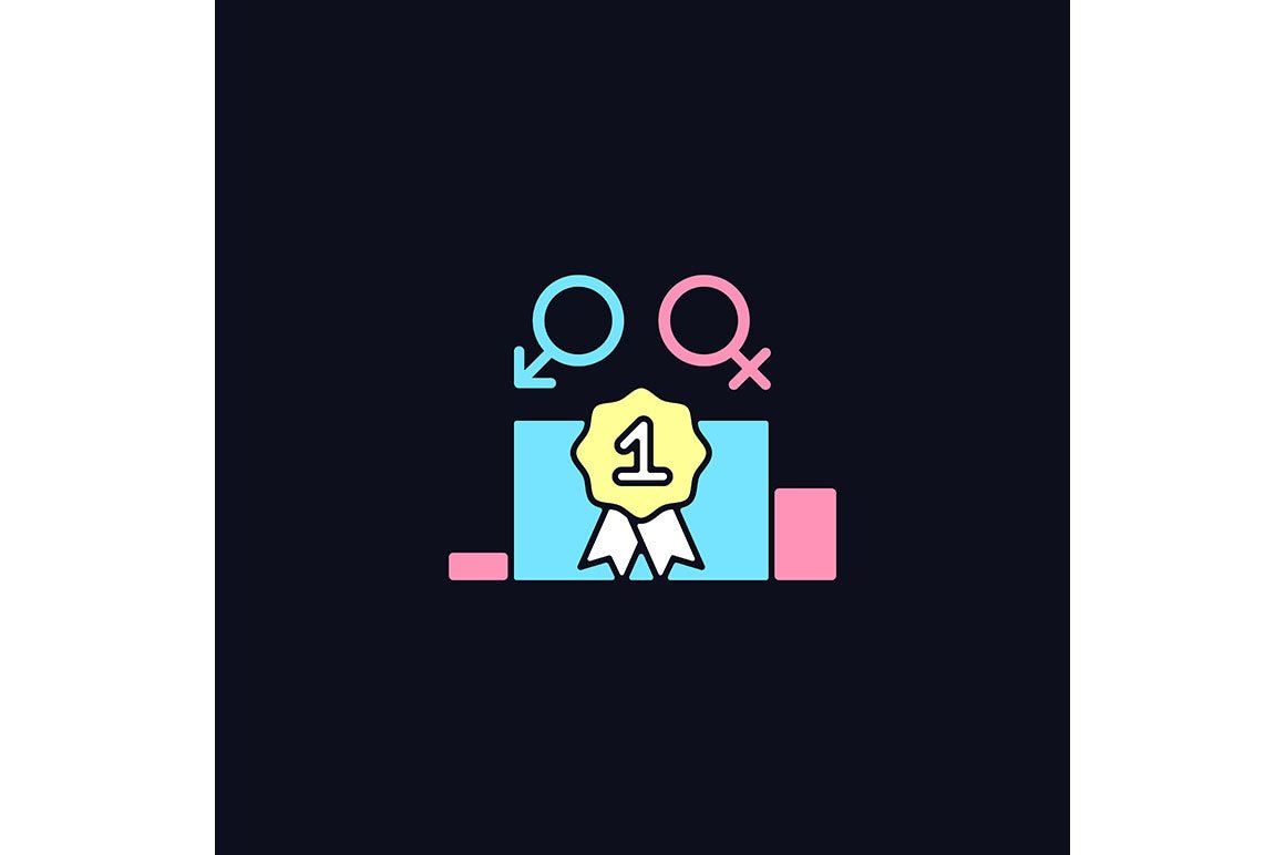 Feminism symbols light and dark theme RGB color icons set