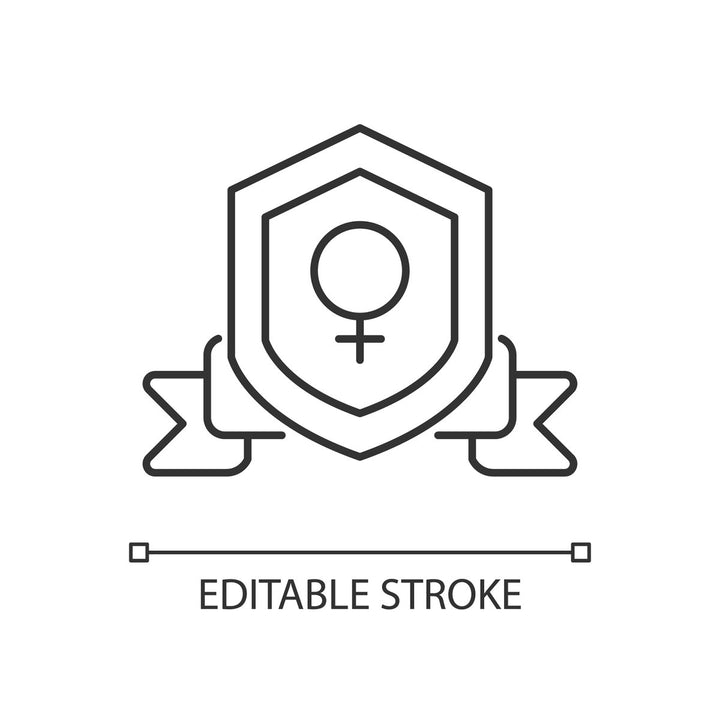 Feminism symbols linear icons set for dark and light mode