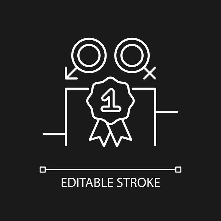 Feminism symbols linear icons set for dark and light mode