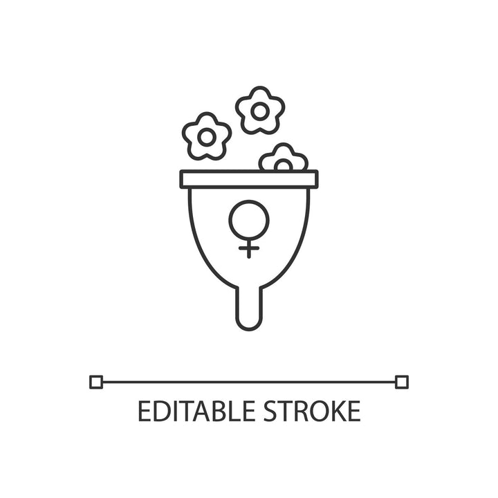 Feminism symbols linear icons set for dark and light mode
