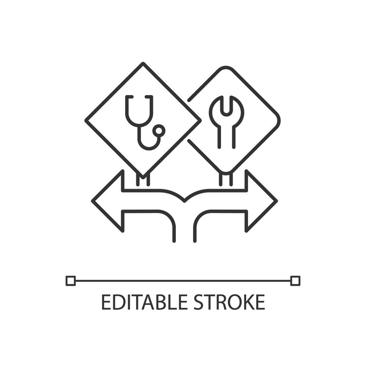 Feminism symbols linear icons set for dark and light mode