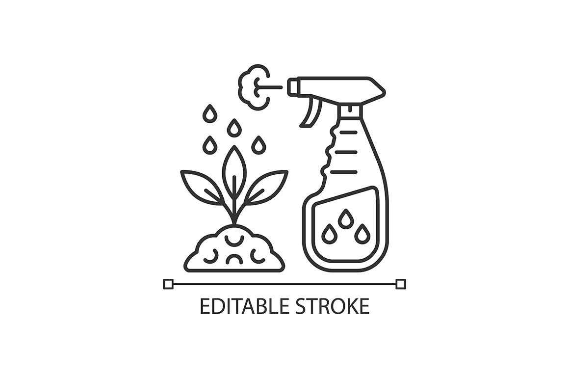Fertilizers type linear icons set