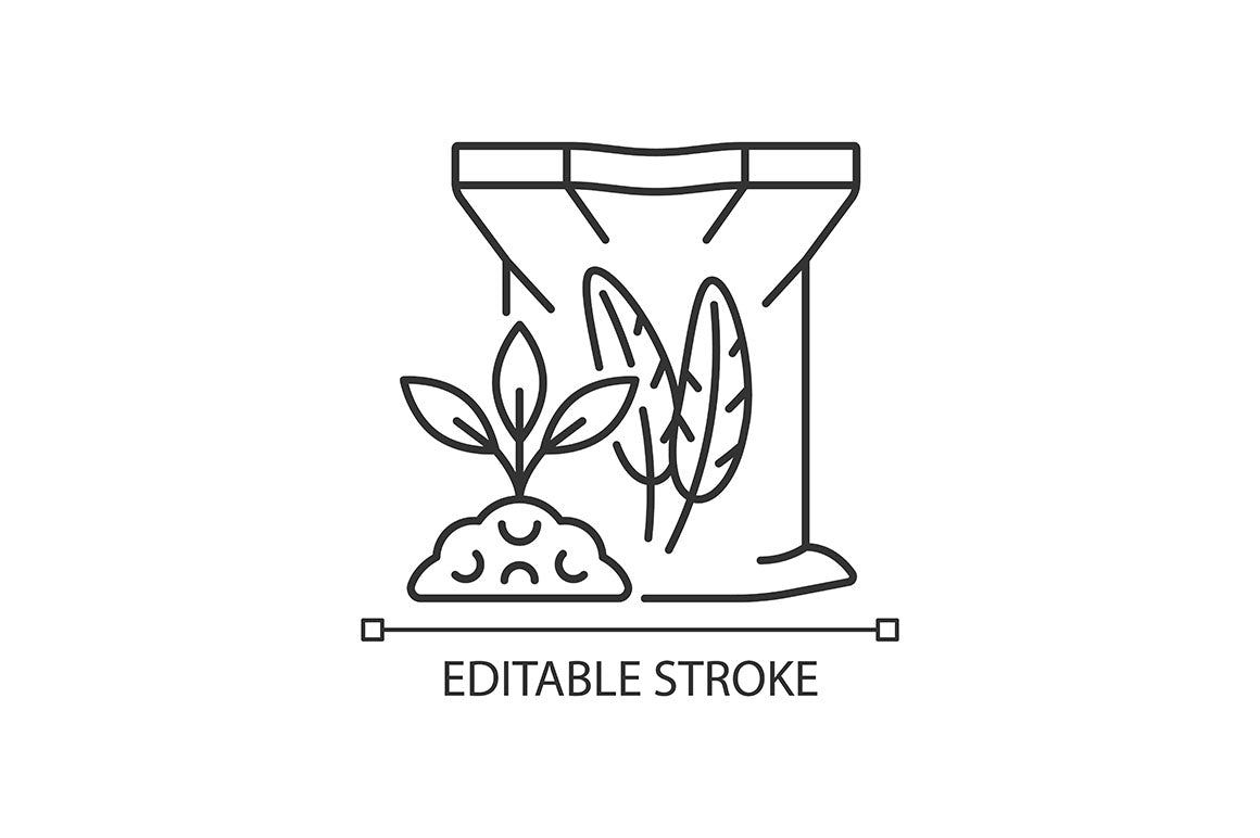 Fertilizers type linear icons set