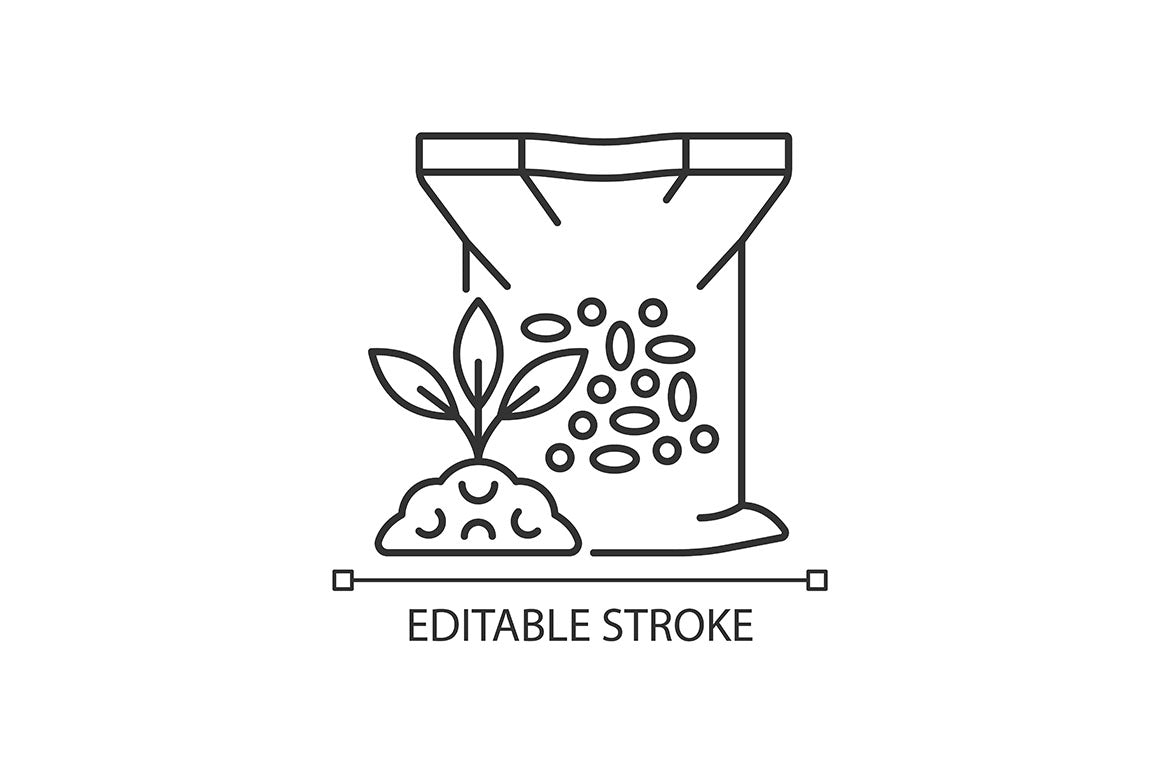 Fertilizers type linear icons set