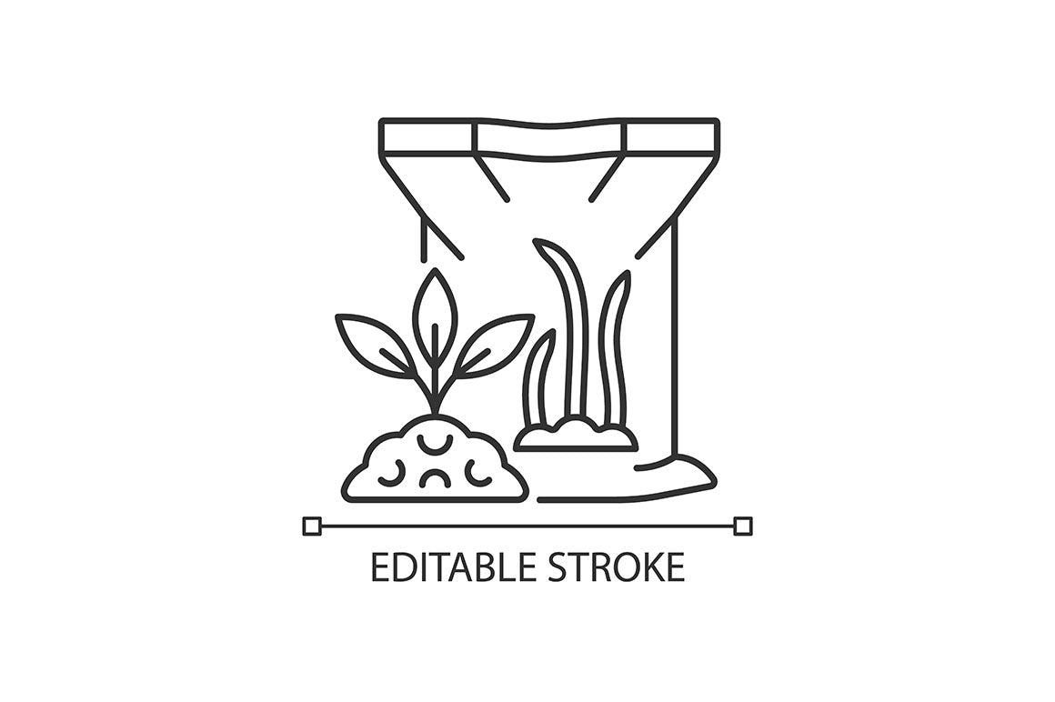 Fertilizers type linear icons set