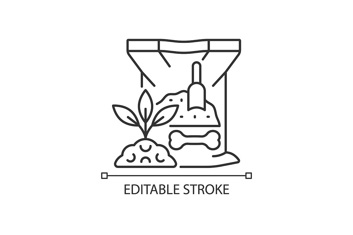 Fertilizers type linear icons set