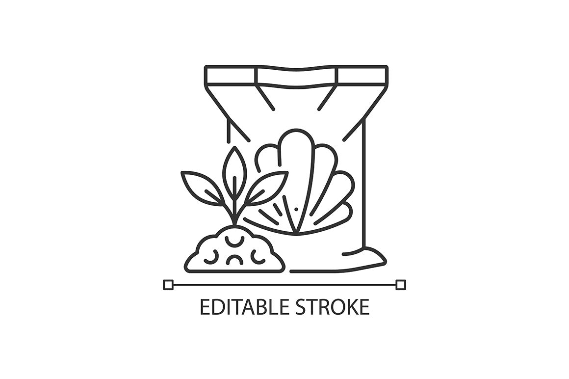 Fertilizers type linear icons set