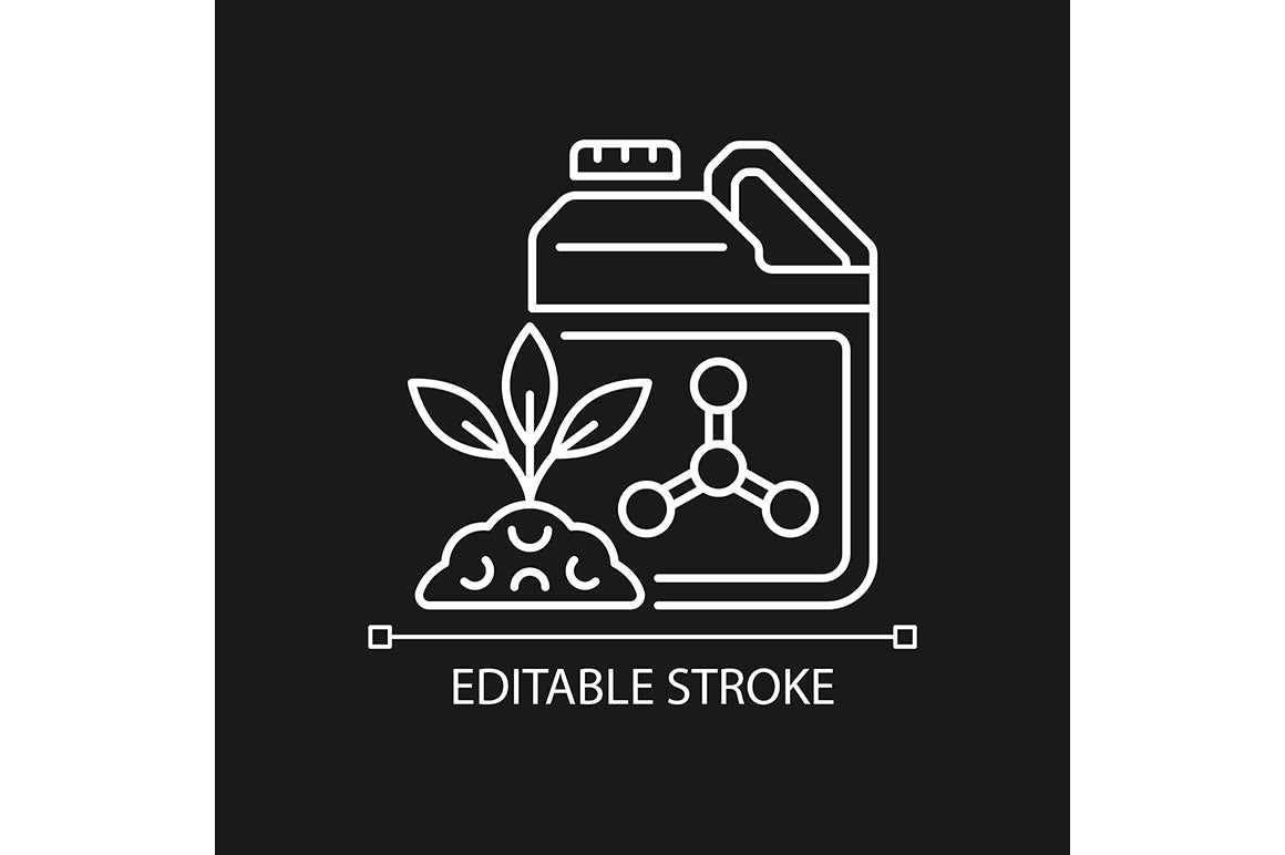 Fertilizers type linear icons set