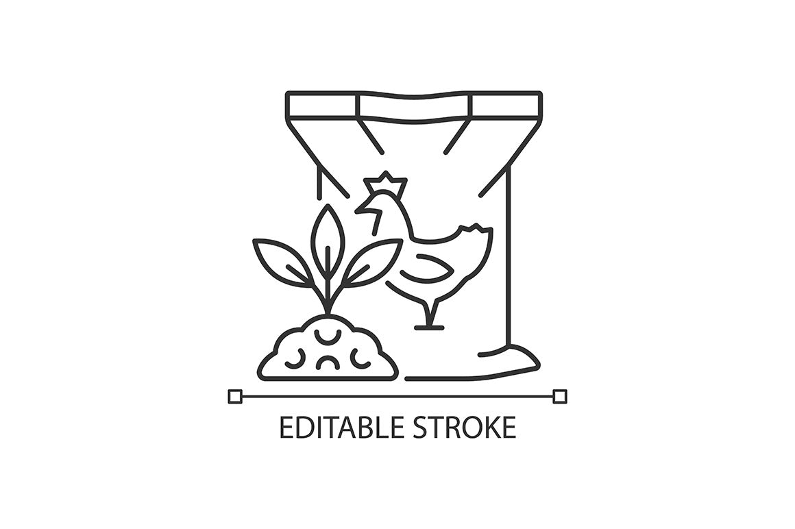 Fertilizers type linear icons set