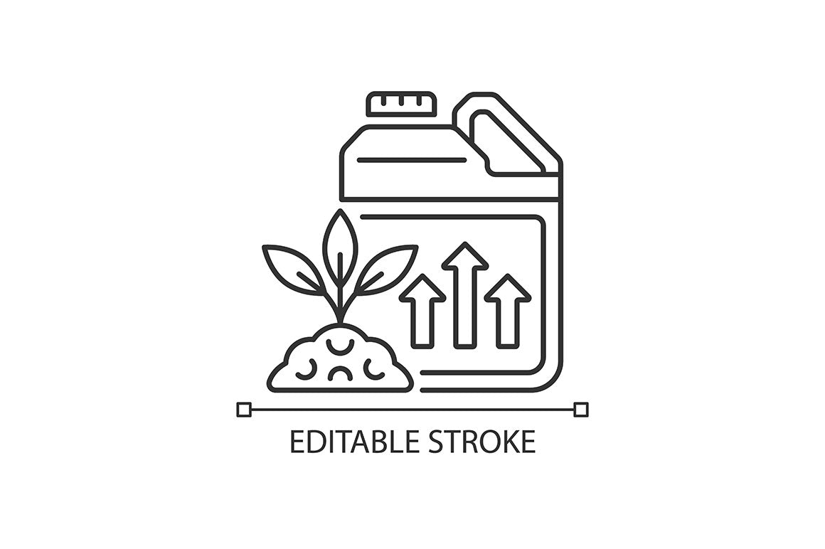 Fertilizers type linear icons set