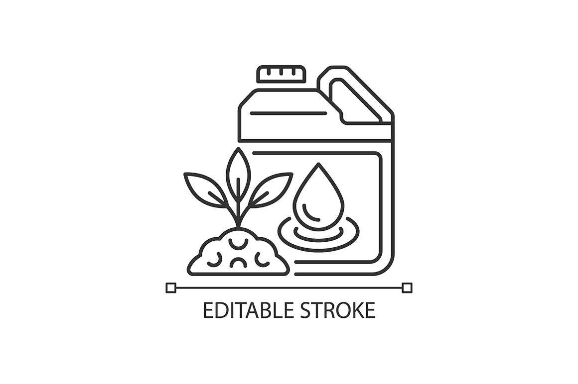 Fertilizers type linear icons set