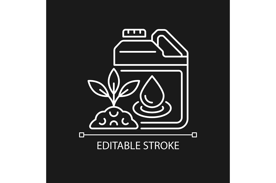 Fertilizers type linear icons set