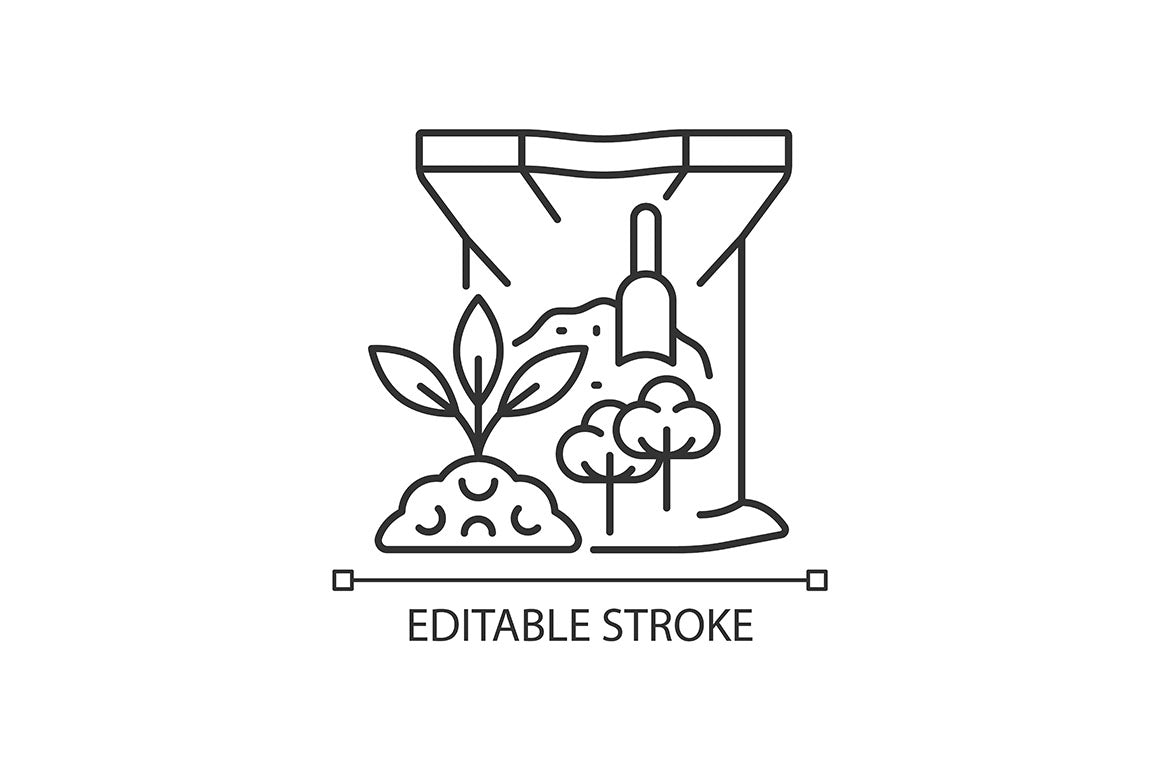 Fertilizers type linear icons set