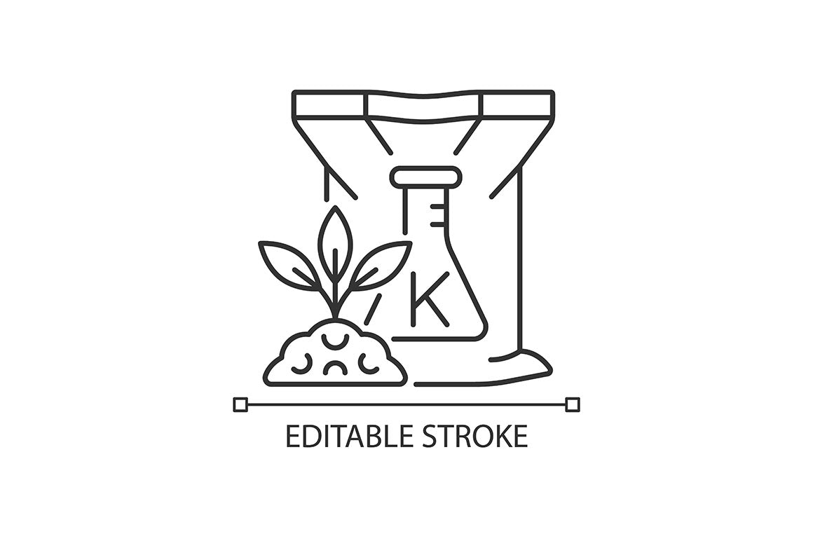 Fertilizers type linear icons set