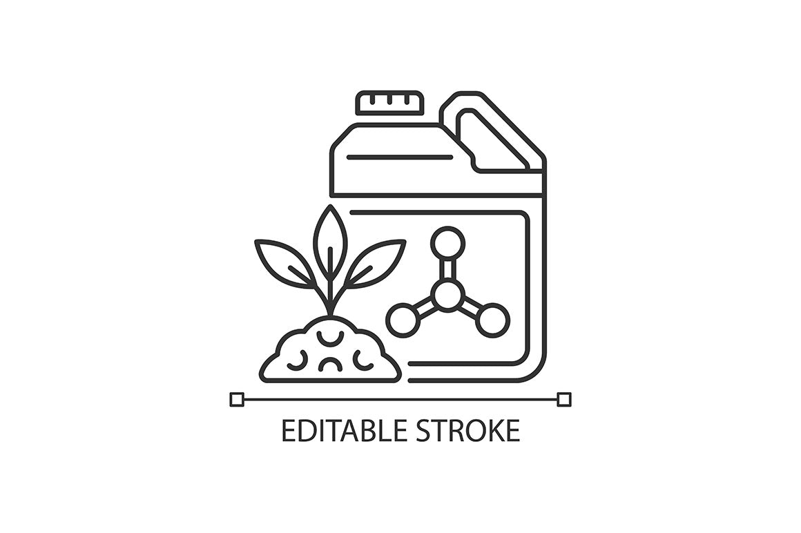 Fertilizers type linear icons set