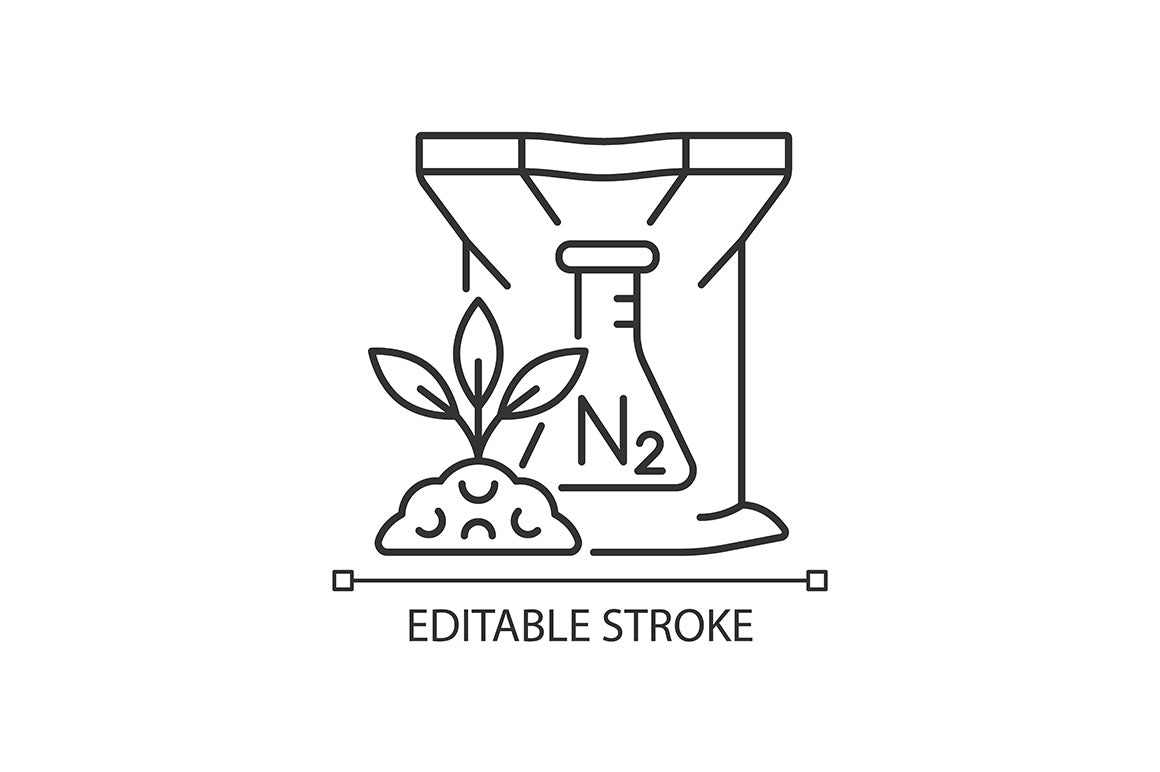 Fertilizers type linear icons set