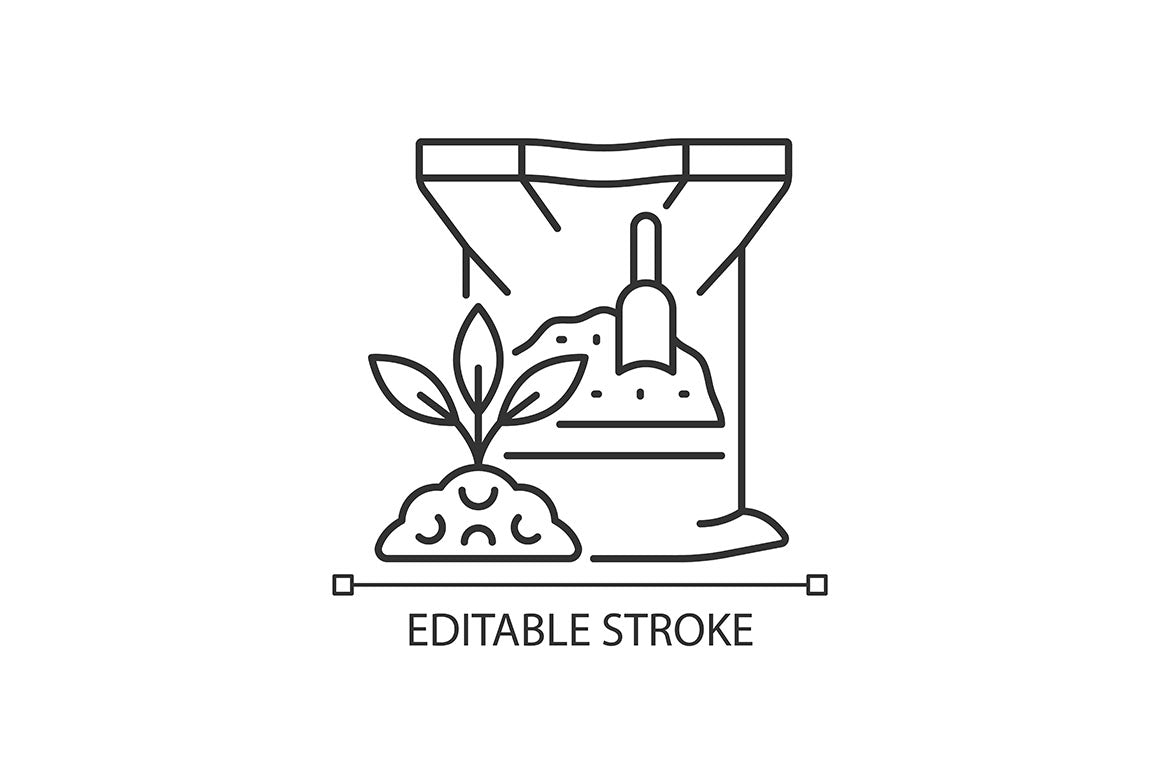 Fertilizers type linear icons set