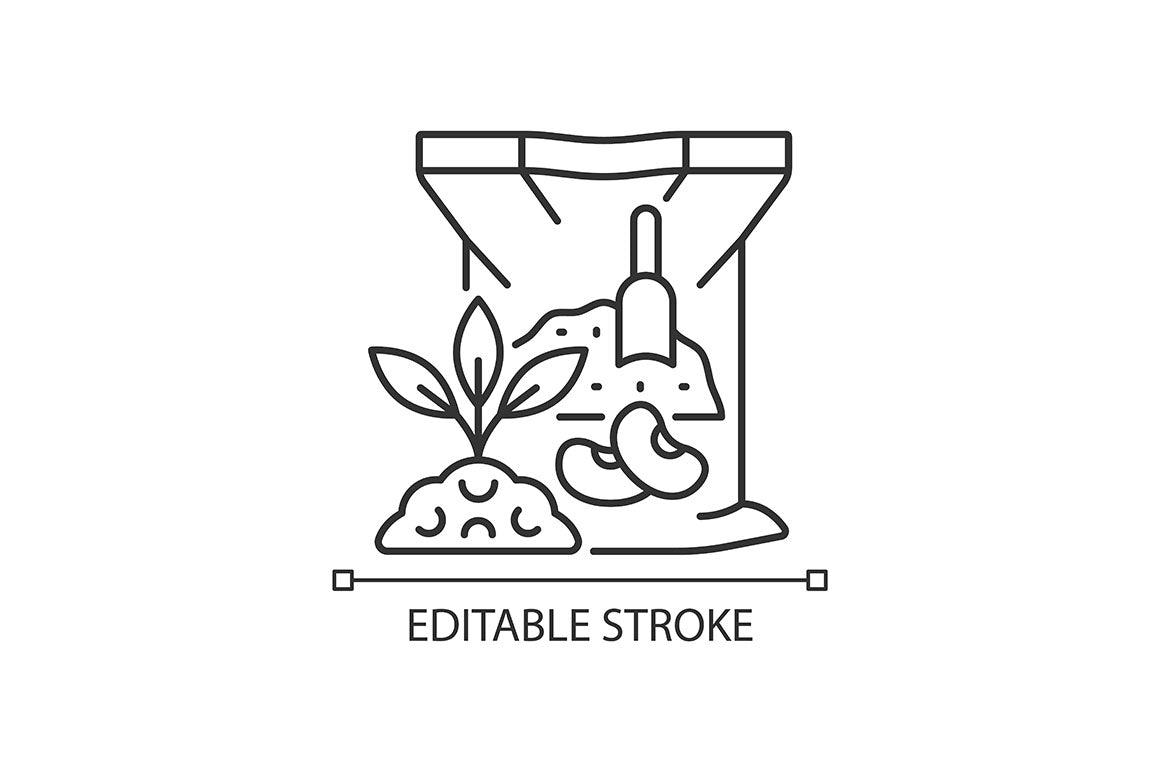Fertilizers type linear icons set