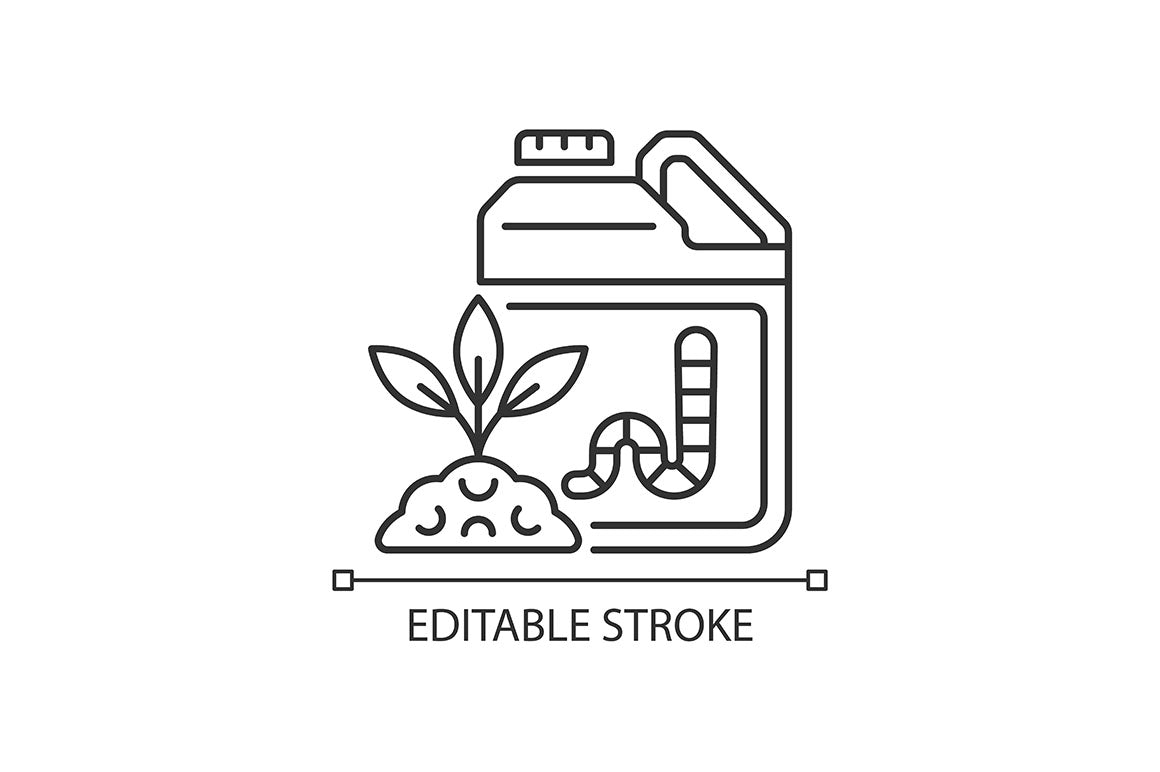 Fertilizers type linear icons set
