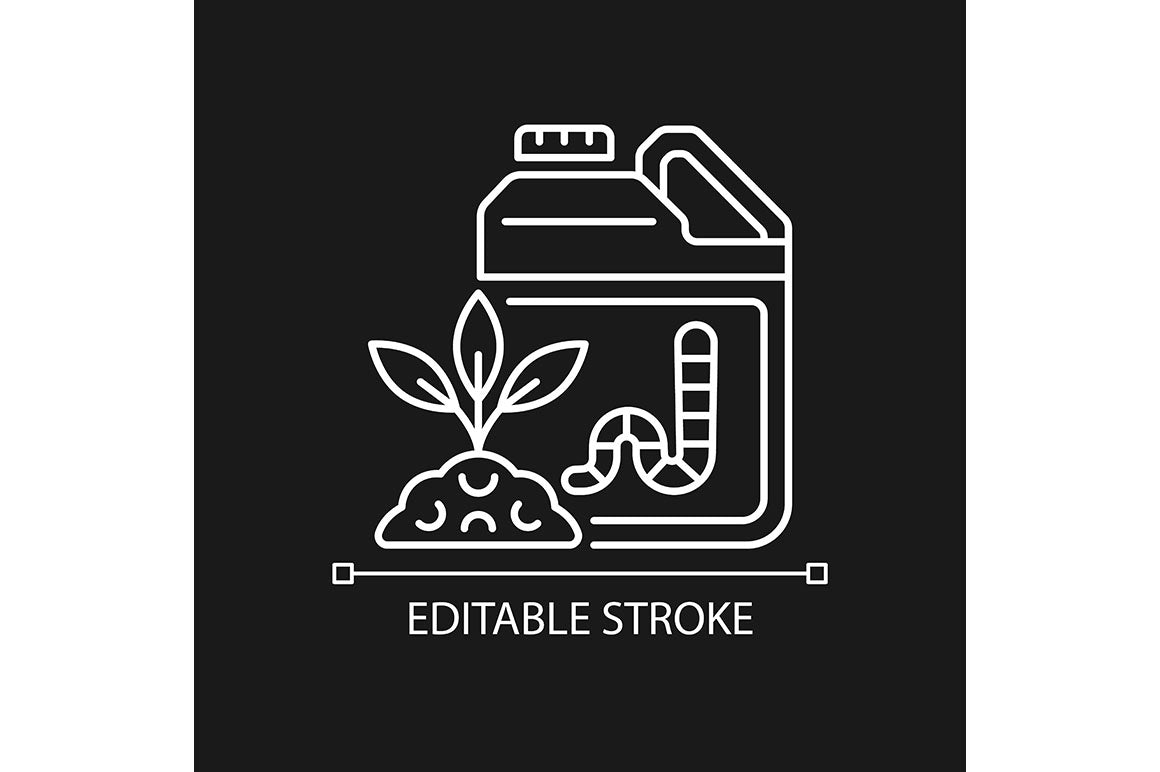 Fertilizers type linear icons set