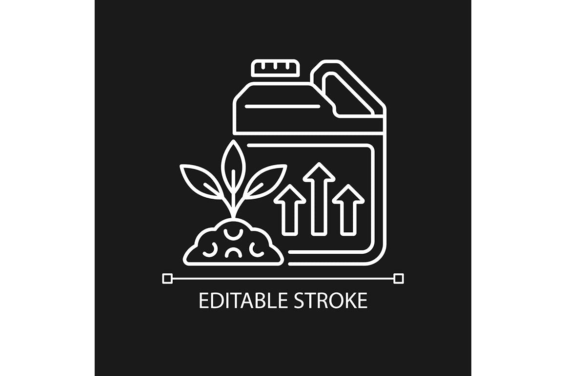 Fertilizers type linear icons set