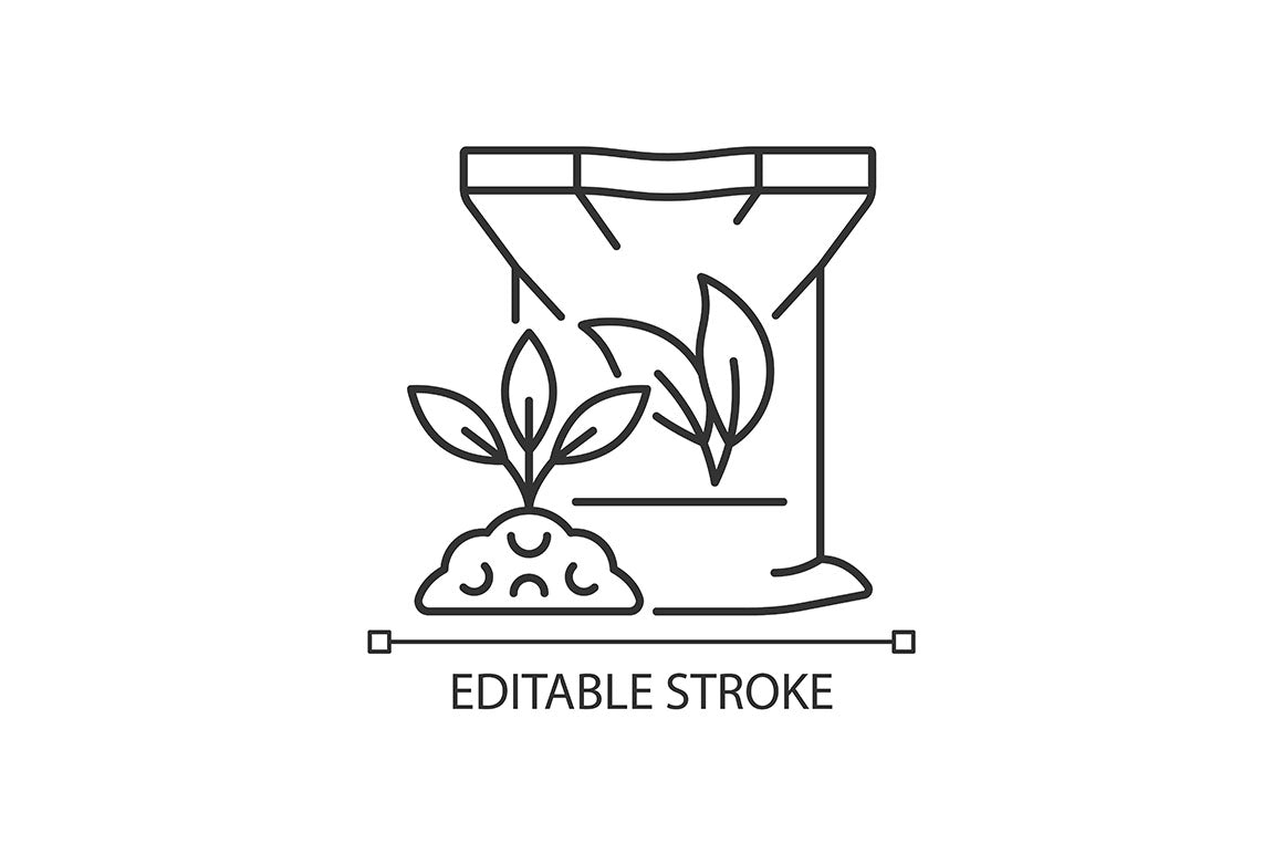 Fertilizers type linear icons set