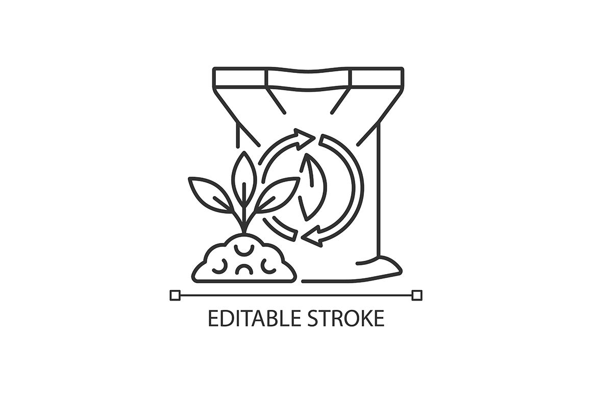 Fertilizers type linear icons set