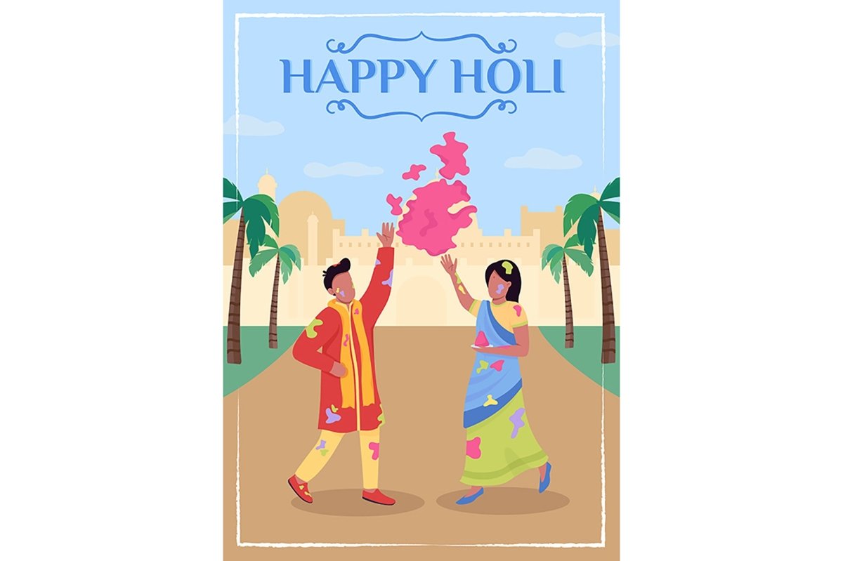 Festival of Colors poster flat vector templates