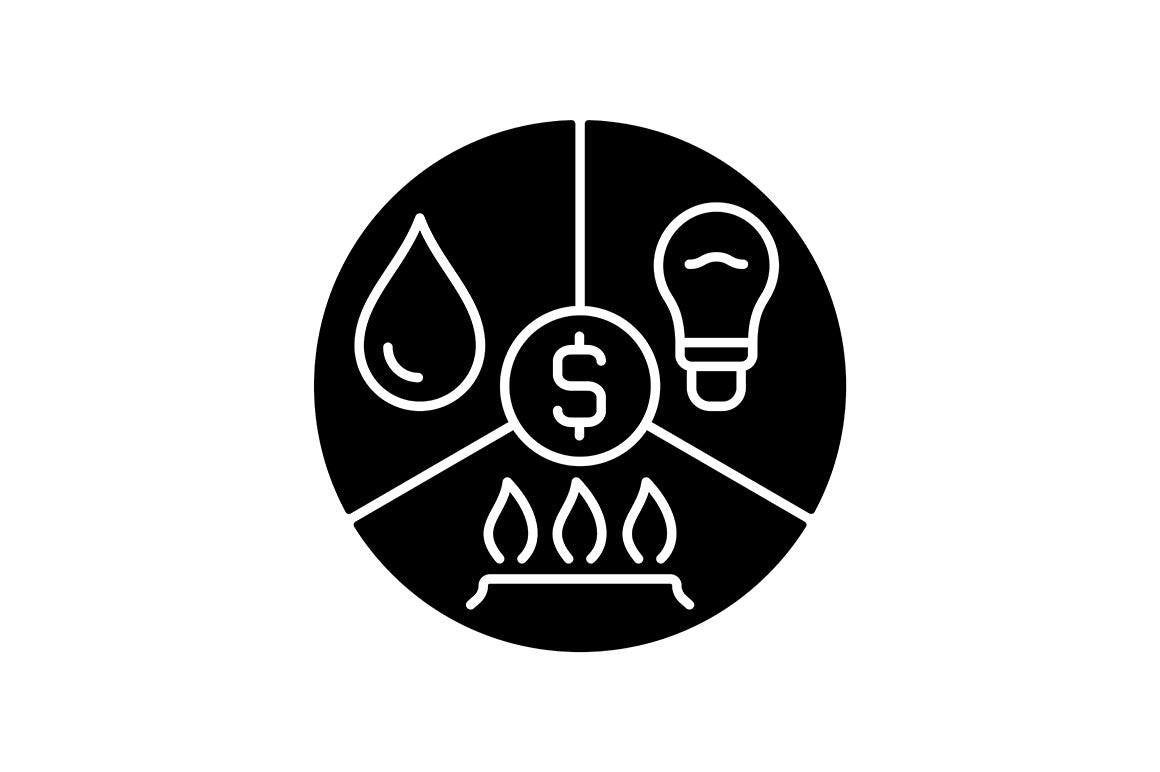 Financial literacy black glyph icons set on white space