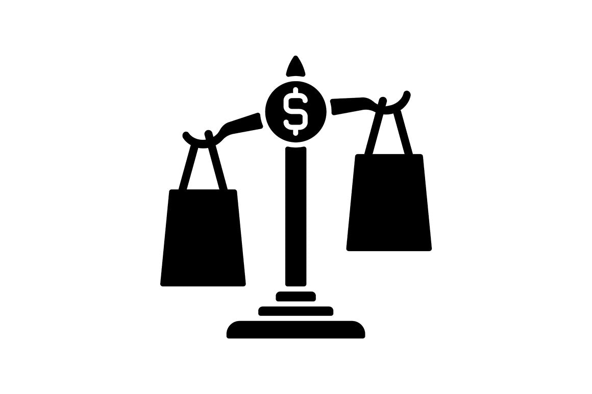 Financial literacy black glyph icons set on white space