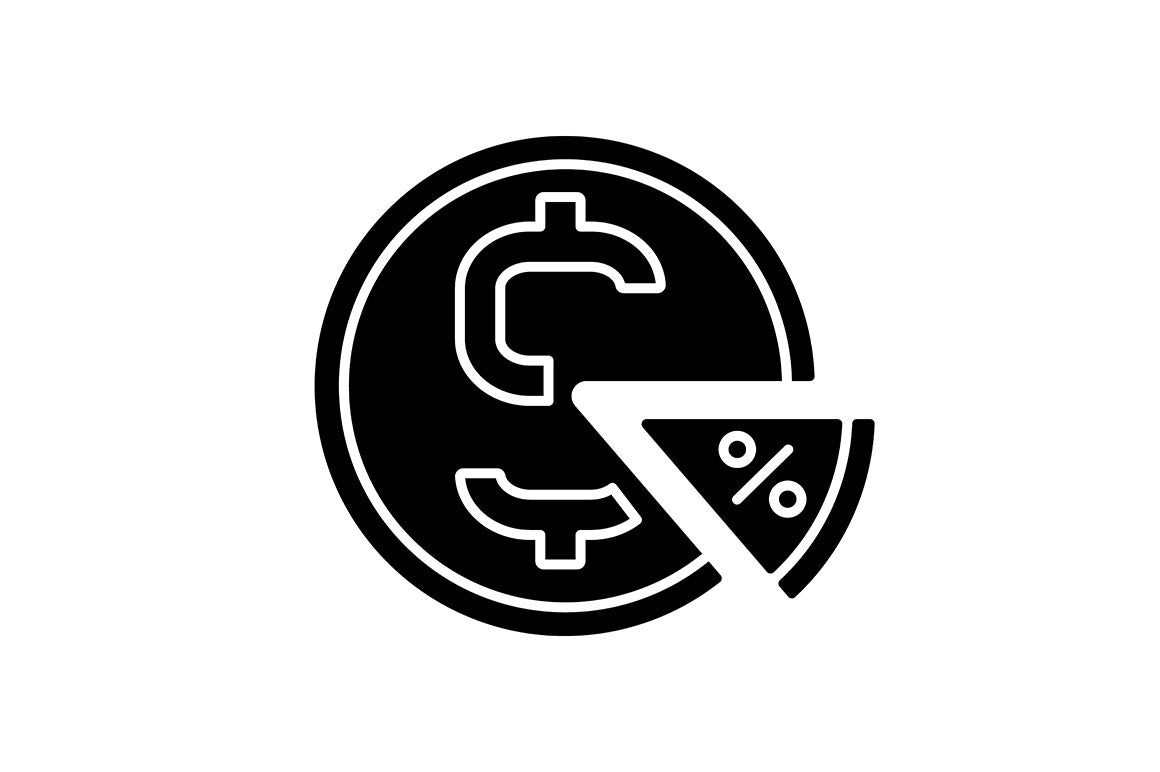Financial literacy black glyph icons set on white space