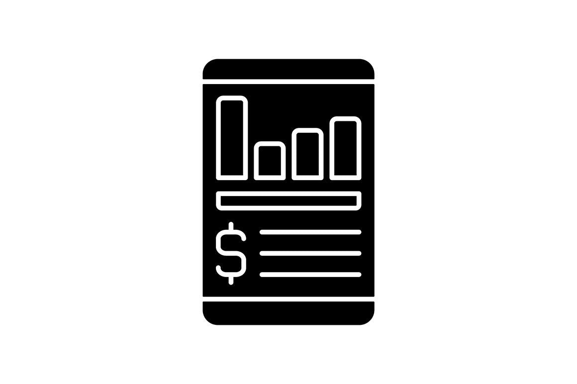 Financial literacy black glyph icons set on white space