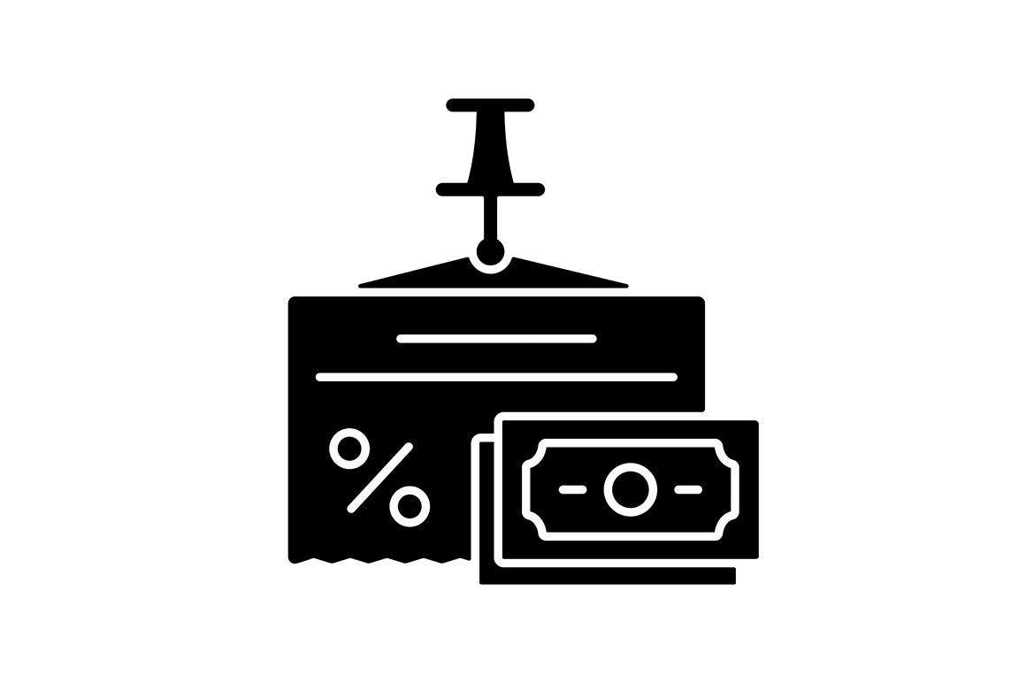 Financial literacy black glyph icons set on white space