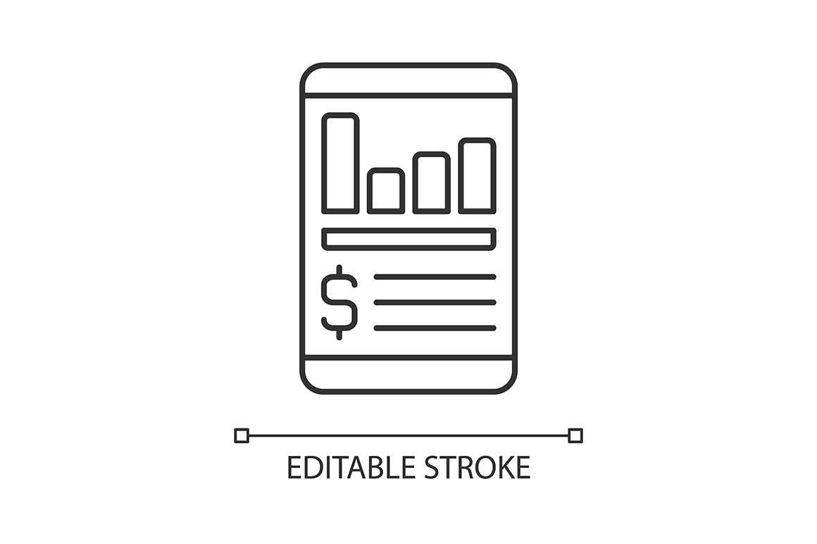 Financial literacy linear icons set for dark and light mode