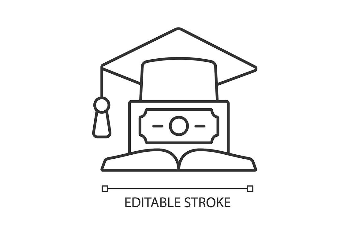 Financial literacy linear icons set for dark and light mode