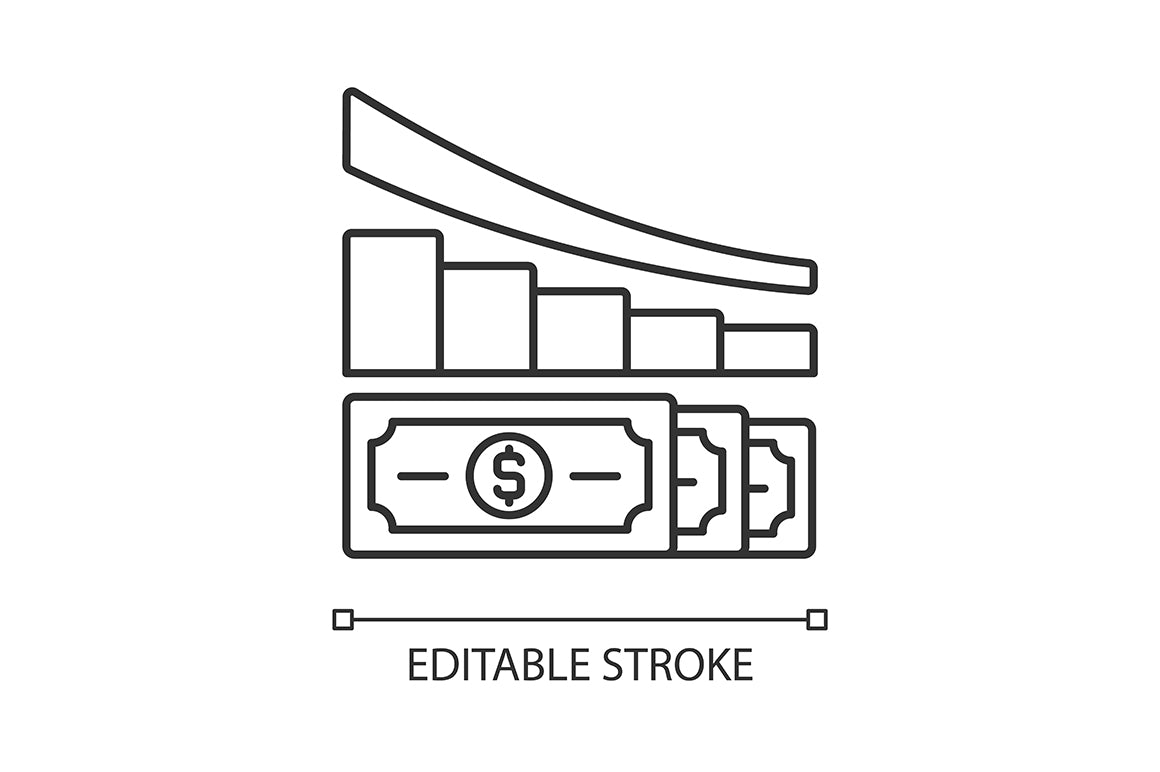Financial literacy linear icons set for dark and light mode