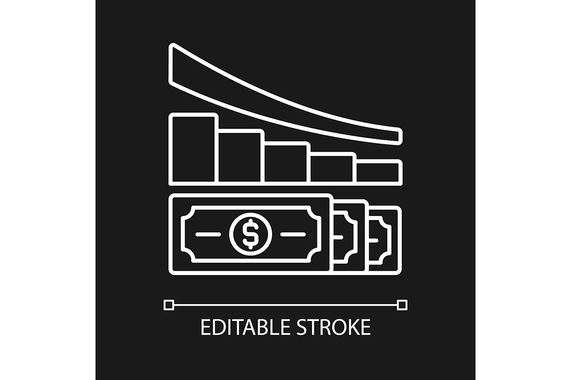 Financial literacy linear icons set for dark and light mode
