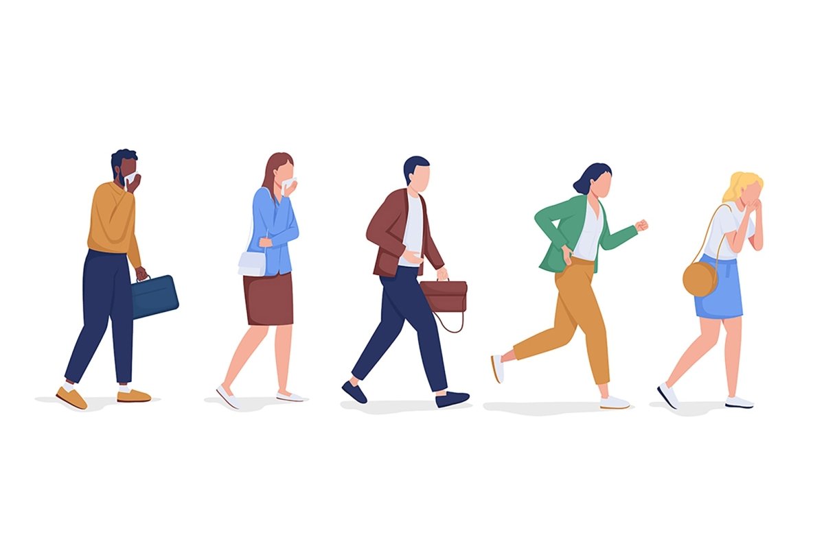 Fire evacuation vector characters bundle