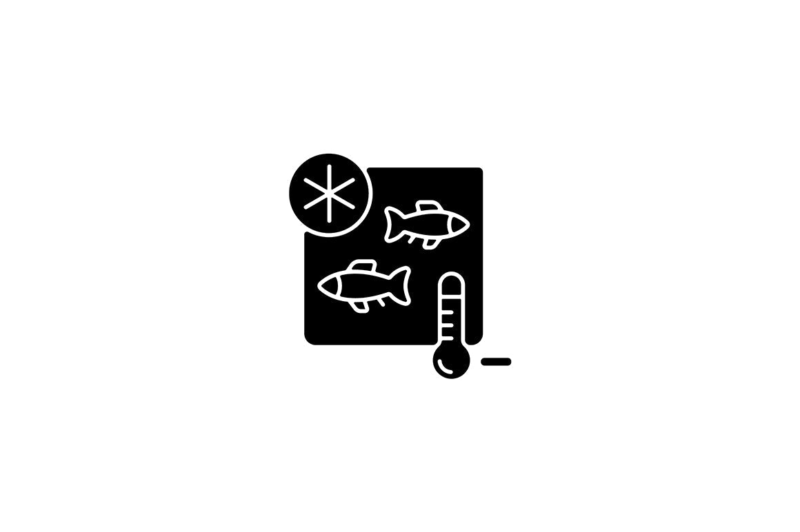 Fishing industry black glyph icons set on white space