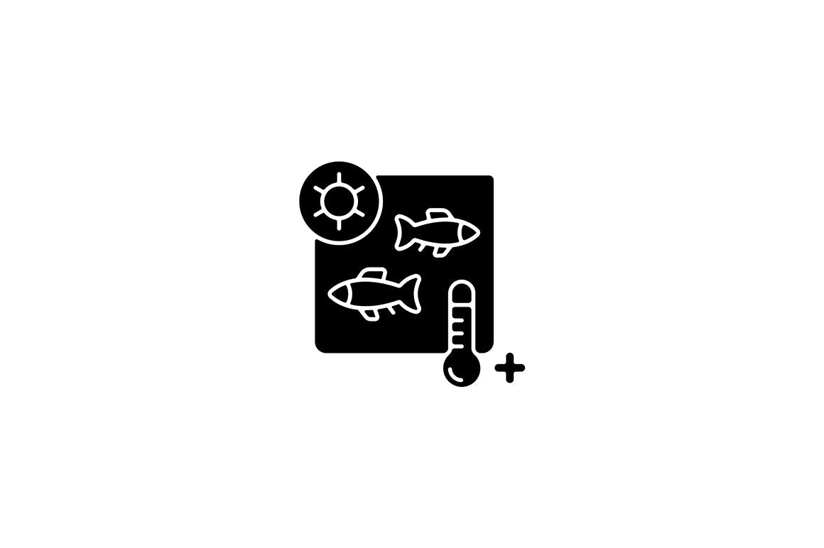 Fishing industry black glyph icons set on white space