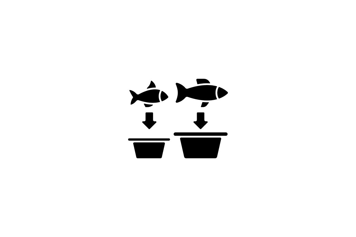 Fishing industry black glyph icons set on white space