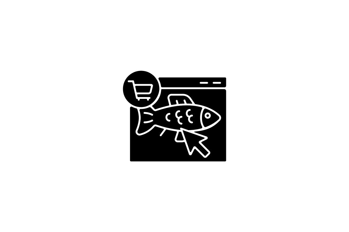 Fishing industry black glyph icons set on white space