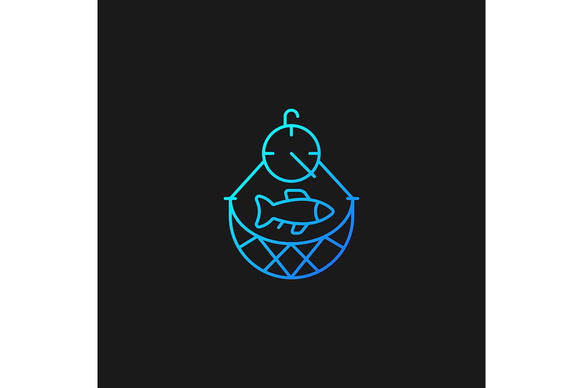 Fishing industry gradient icons set for dark and light mode