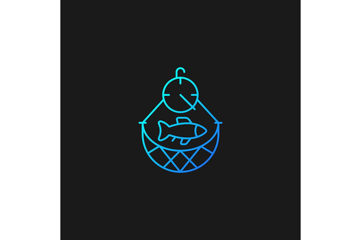 Fishing industry gradient icons set for dark and light mode