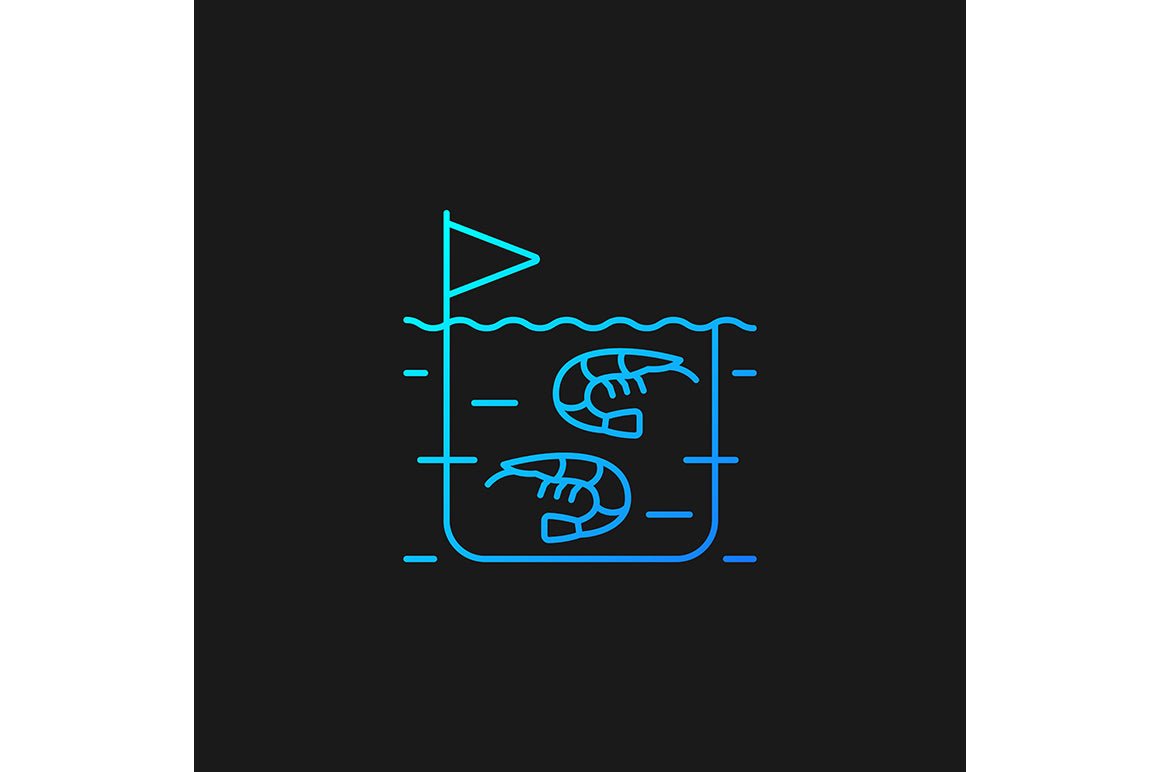 Fishing industry gradient icons set for dark and light mode